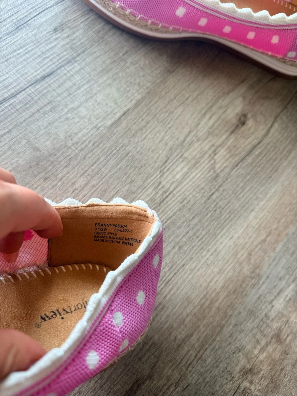 ComfortView Pink Polka Dot Women’s Espadrille Flats